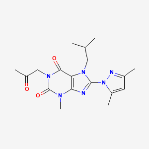 8-(3,5-Dimethylpyrazolyl)-3-methyl-7-(2-methylpropyl)-1-(2-oxopropyl)-1,3,7-tr ihydropurine-2,6-dione