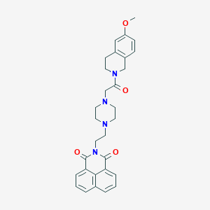 2-(2-(4-(2-(6-methoxy-3,4-dihydroisoquinolin-2(1H)-yl)-2-oxoethyl)piperazin-1-yl)ethyl)-1H-benzo[de]isoquinoline-1,3(2H)-dione