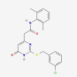 2-(2-((3-chlorobenzyl)thio)-6-oxo-1,6-dihydropyrimidin-4-yl)-N-(2,6-dimethylphenyl)acetamide