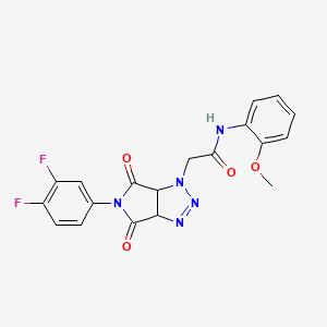 molecular formula C19H15F2N5O4 B2795517 2-(5-(3,4-difluorophenyl)-4,6-dioxo-4,5,6,6a-tetrahydropyrrolo[3,4-d][1,2,3]triazol-1(3aH)-yl)-N-(2-methoxyphenyl)acetamide CAS No. 1052563-37-7