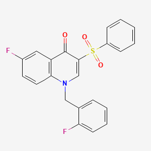 3-(Benzenesulfonyl)-6-fluoro-1-[(2-fluorophenyl)methyl]quinolin-4-one