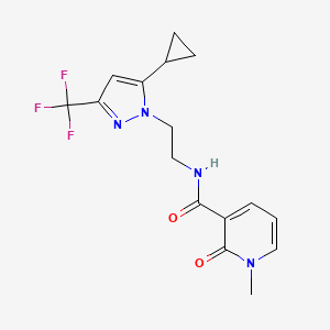 N-(2-(5-cyclopropyl-3-(trifluoromethyl)-1H-pyrazol-1-yl)ethyl)-1-methyl-2-oxo-1,2-dihydropyridine-3-carboxamide