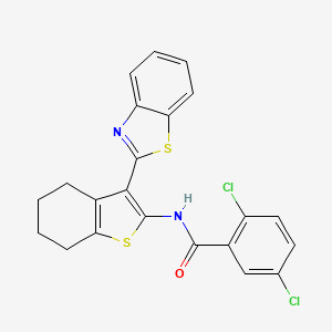 molecular formula C22H16Cl2N2OS2 B2795531 N-[3-(1,3-benzothiazol-2-yl)-4,5,6,7-tetrahydro-1-benzothiophen-2-yl]-2,5-dichlorobenzamide CAS No. 392246-51-4