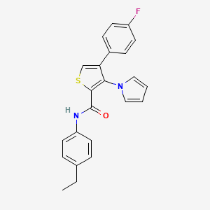 molecular formula C23H19FN2OS B2795534 N-(4-ethylphenyl)-4-(4-fluorophenyl)-3-(1H-pyrrol-1-yl)thiophene-2-carboxamide CAS No. 1291862-02-6