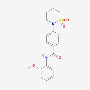 molecular formula C18H20N2O4S B2795535 4-(1,1-dioxothiazinan-2-yl)-N-(2-methoxyphenyl)benzamide CAS No. 941888-76-2