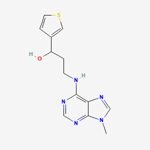 molecular formula C13H15N5OS B2795537 3-[(9-Methylpurin-6-yl)amino]-1-thiophen-3-ylpropan-1-ol CAS No. 2380010-47-7