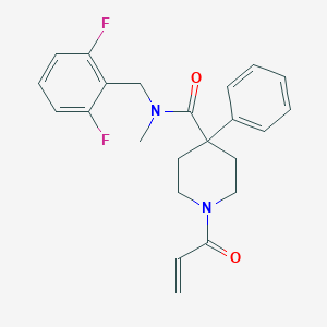 molecular formula C23H24F2N2O2 B2795538 N-[(2,6-Difluorophenyl)methyl]-N-methyl-4-phenyl-1-prop-2-enoylpiperidine-4-carboxamide CAS No. 2199130-10-2