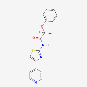 molecular formula C17H15N3O2S B2795540 2-苯氧基-N-(4-(吡啶-4-基)噻唑-2-基)丙酰胺 CAS No. 878923-20-7