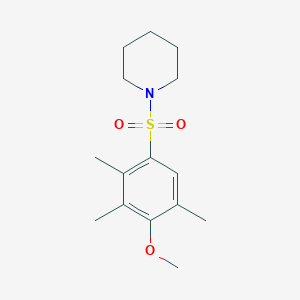molecular formula C15H23NO3S B2795545 [(4-Methoxy-2,3,5-trimethylphenyl)sulfonyl]piperidine CAS No. 799258-96-1