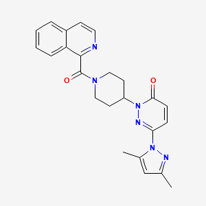 molecular formula C24H24N6O2 B2795550 6-(3,5-Dimethylpyrazol-1-yl)-2-[1-(isoquinoline-1-carbonyl)piperidin-4-yl]pyridazin-3-one CAS No. 2379985-14-3