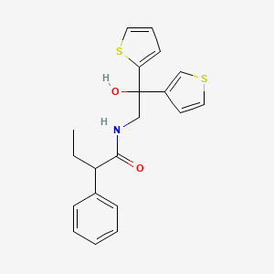 N-(2-hydroxy-2-(thiophen-2-yl)-2-(thiophen-3-yl)ethyl)-2-phenylbutanamide