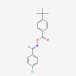 molecular formula C18H18ClNO2 B2795562 (E)-[(4-chlorophenyl)methylidene]amino 4-tert-butylbenzoate CAS No. 331462-08-9