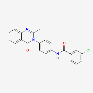 3-chloro-N-[4-(2-methyl-4-oxoquinazolin-3-yl)phenyl]benzamide