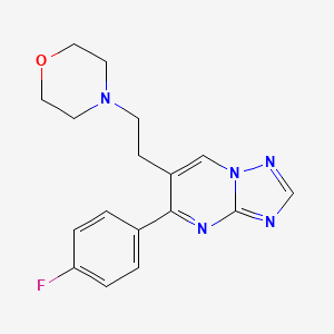 molecular formula C17H18FN5O B2795576 5-(4-Fluorophenyl)-6-(2-morpholinoethyl)[1,2,4]triazolo[1,5-a]pyrimidine CAS No. 861207-06-9