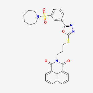 2-(3-((5-(3-(azepan-1-ylsulfonyl)phenyl)-1,3,4-oxadiazol-2-yl)thio)propyl)-1H-benzo[de]isoquinoline-1,3(2H)-dione