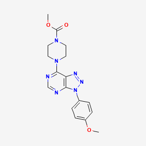 molecular formula C17H19N7O3 B2795597 methyl 4-(3-(4-methoxyphenyl)-3H-[1,2,3]triazolo[4,5-d]pyrimidin-7-yl)piperazine-1-carboxylate CAS No. 920373-66-6