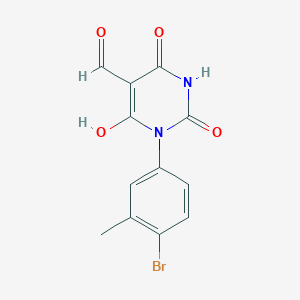 molecular formula C12H9BrN2O4 B2795601 (5Z)-1-(4-bromo-3-methylphenyl)-5-(hydroxymethylidene)pyrimidine-2,4,6(1H,3H,5H)-trione CAS No. 1147384-76-6