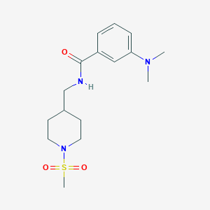 molecular formula C16H25N3O3S B2795605 3-(dimethylamino)-N-[(1-methanesulfonylpiperidin-4-yl)methyl]benzamide CAS No. 1235075-97-4