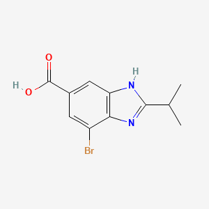 molecular formula C11H11BrN2O2 B2795606 7-Bromo-2-isopropyl-1H-benzo[d]imidazole-5-carboxylic acid CAS No. 1378260-96-8