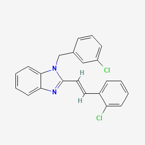 molecular formula C22H16Cl2N2 B2795608 1-(3-chlorobenzyl)-2-(2-chlorostyryl)-1H-1,3-benzimidazole CAS No. 338772-19-3