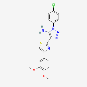 molecular formula C19H16ClN5O2S B2795613 1-(4-chlorophenyl)-4-[4-(3,4-dimethoxyphenyl)-1,3-thiazol-2-yl]-1H-1,2,3-triazol-5-amine CAS No. 1226430-03-0