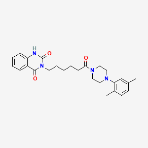 molecular formula C26H32N4O3 B2795618 3-(6-(4-(2,5-dimethylphenyl)piperazin-1-yl)-6-oxohexyl)quinazoline-2,4(1H,3H)-dione CAS No. 896383-64-5