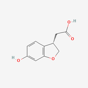 molecular formula C10H10O4 B2795619 (S)-2-(6-hydroxy-2,3-dihydrobenzofuran-3-yl)acetic acid CAS No. 1380792-92-6