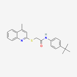 molecular formula C22H24N2OS B2795626 N-(4-(tert-butyl)phenyl)-2-((4-methylquinolin-2-yl)thio)acetamide CAS No. 568567-12-4