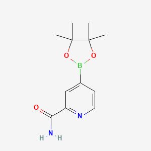 molecular formula C12H17BN2O3 B2795628 4-(4,4,5,5-Tetramethyl-1,3,2-dioxaborolan-2-YL)picolinamide CAS No. 2096994-97-5