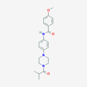 molecular formula C22H27N3O3 B279563 N-[4-(4-isobutyryl-1-piperazinyl)phenyl]-4-methoxybenzamide 
