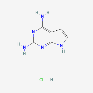 molecular formula C6H8ClN5 B2795631 7H-Pyrrolo[2,3-d]pyrimidine-2,4-diamine hydrochloride CAS No. 2219380-27-3