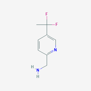molecular formula C8H10F2N2 B2795637 [5-(1,1-二氟乙基)吡啶-2-基]甲胺 CAS No. 2377034-83-6