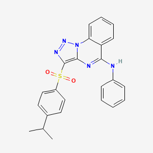 N-phenyl-3-{[4-(propan-2-yl)phenyl]sulfonyl}[1,2,3]triazolo[1,5-a]quinazolin-5-amine