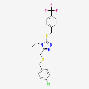 4-chlorobenzyl (4-ethyl-5-{[4-(trifluoromethyl)benzyl]sulfanyl}-4H-1,2,4-triazol-3-yl)methyl sulfide