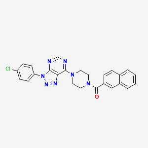 (4-(3-(4-chlorophenyl)-3H-[1,2,3]triazolo[4,5-d]pyrimidin-7-yl)piperazin-1-yl)(naphthalen-2-yl)methanone