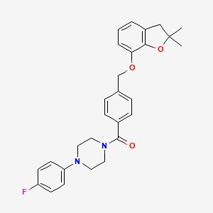 (4-(((2,2-Dimethyl-2,3-dihydrobenzofuran-7-yl)oxy)methyl)phenyl)(4-(4-fluorophenyl)piperazin-1-yl)methanone