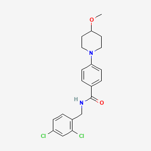 molecular formula C20H22Cl2N2O2 B2795661 N-[(2,4-dichlorophenyl)methyl]-4-(4-methoxypiperidin-1-yl)benzamide CAS No. 2034223-52-2