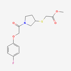 Methyl 2-((1-(2-(4-fluorophenoxy)acetyl)pyrrolidin-3-yl)thio)acetate