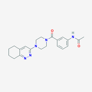molecular formula C21H25N5O2 B2795679 N-(3-(4-(5,6,7,8-tetrahydrocinnolin-3-yl)piperazine-1-carbonyl)phenyl)acetamide CAS No. 2034270-10-3