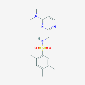molecular formula C16H22N4O2S B2795681 N-((4-(dimethylamino)pyrimidin-2-yl)methyl)-2,4,5-trimethylbenzenesulfonamide CAS No. 1797978-56-3