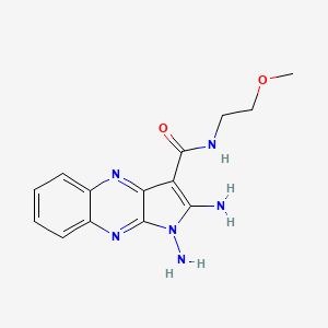 molecular formula C14H16N6O2 B2795686 1,2-diamino-N-(2-methoxyethyl)-1H-pyrrolo[2,3-b]quinoxaline-3-carboxamide CAS No. 881551-46-8