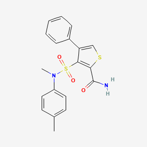molecular formula C19H18N2O3S2 B2795687 3-[Methyl(4-methylphenyl)sulfamoyl]-4-phenylthiophene-2-carboxamide CAS No. 1105203-07-3