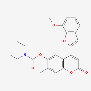 B2795691 4-(7-methoxybenzofuran-2-yl)-7-methyl-2-oxo-2H-chromen-6-yl diethylcarbamate CAS No. 898429-95-3