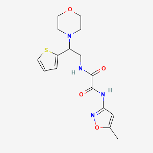 molecular formula C16H20N4O4S B2795697 N-(5-methyl-1,2-oxazol-3-yl)-N'-[2-(morpholin-4-yl)-2-(thiophen-2-yl)ethyl]ethanediamide CAS No. 899999-11-2