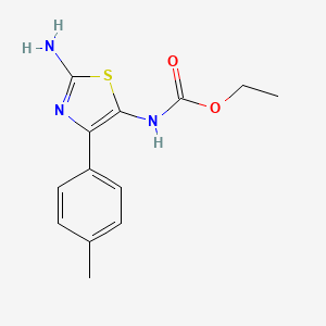 molecular formula C13H15N3O2S B2795704 Ethyl N-[2-amino-4-(4-methylphenyl)-1,3-thiazol-5-yl]carbamate CAS No. 890013-62-4