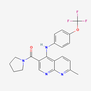 (7-Methyl-4-((4-(trifluoromethoxy)phenyl)amino)-1,8-naphthyridin-3-yl)(pyrrolidin-1-yl)methanone