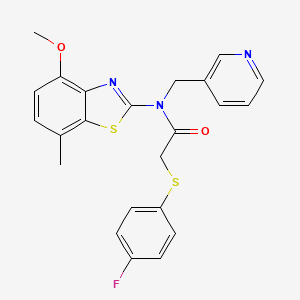 2-((4-fluorophenyl)thio)-N-(4-methoxy-7-methylbenzo[d]thiazol-2-yl)-N-(pyridin-3-ylmethyl)acetamide