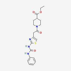 Ethyl 1-(2-(2-(3-phenylureido)thiazol-4-yl)acetyl)piperidine-4-carboxylate