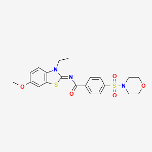 molecular formula C21H23N3O5S2 B2795715 (Z)-N-(3-ethyl-6-methoxybenzo[d]thiazol-2(3H)-ylidene)-4-(morpholinosulfonyl)benzamide CAS No. 850909-64-7