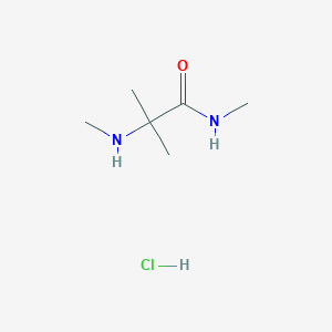 molecular formula C6H15ClN2O B2795716 N1,N2,2-Trimethylalaninamide hydrochloride CAS No. 1820608-90-9